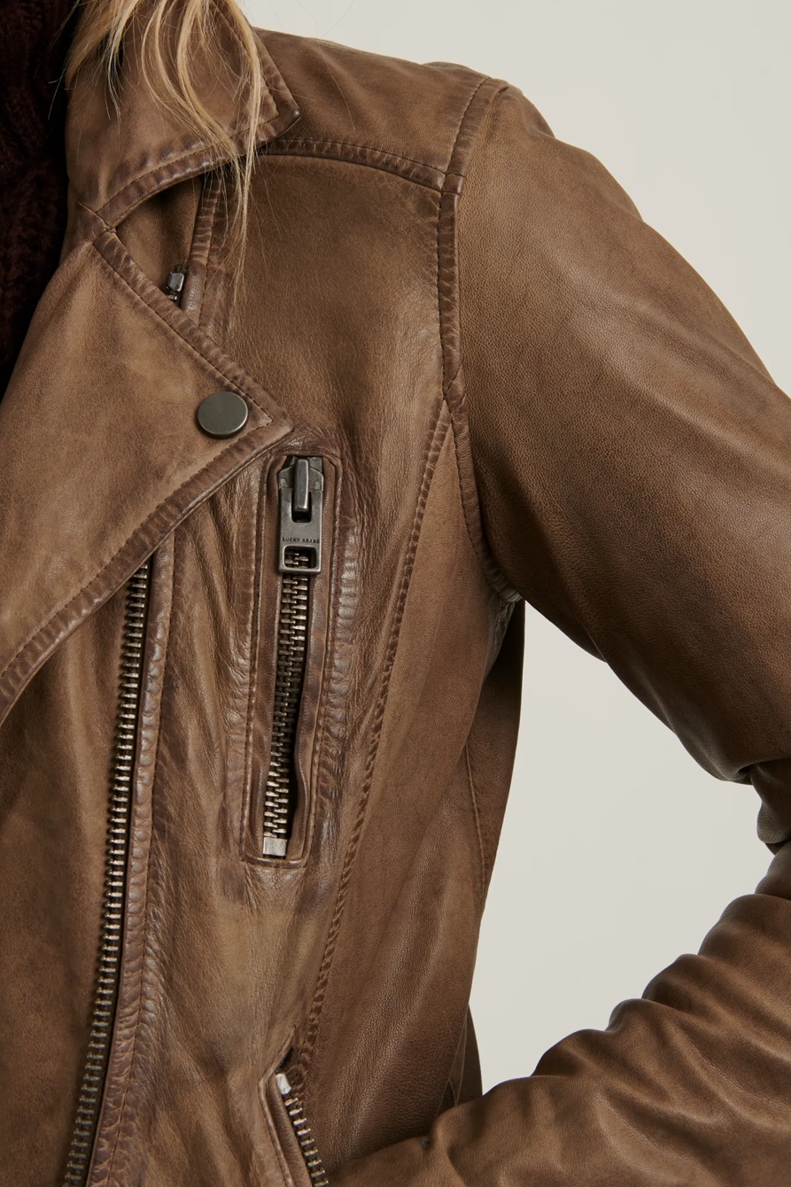 DISTRESSED LEATHER MOTO JACKET, image 6