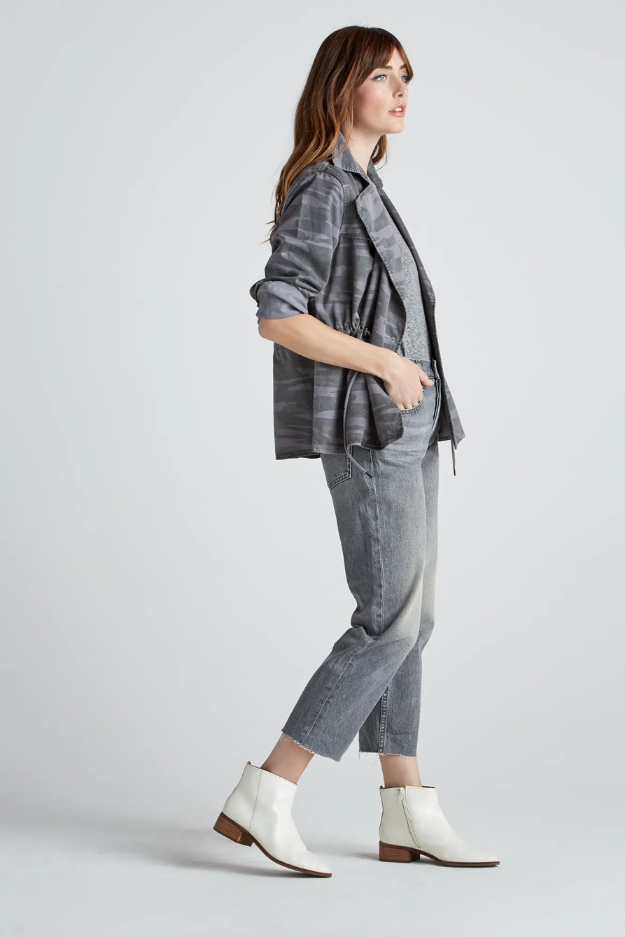 PRINTED CROPPED TRENCH COAT JACKET, image 4