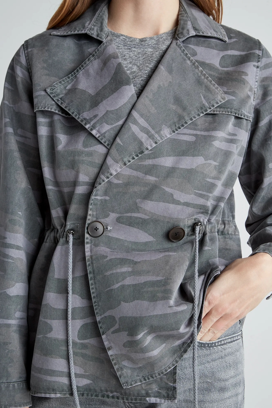 PRINTED CROPPED TRENCH COAT JACKET, image 6