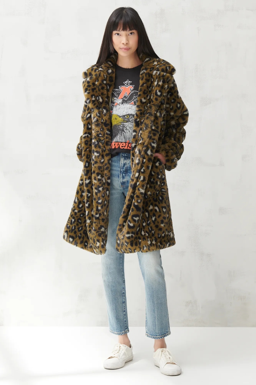 FAUX FUR LONG LINE COAT, image 2