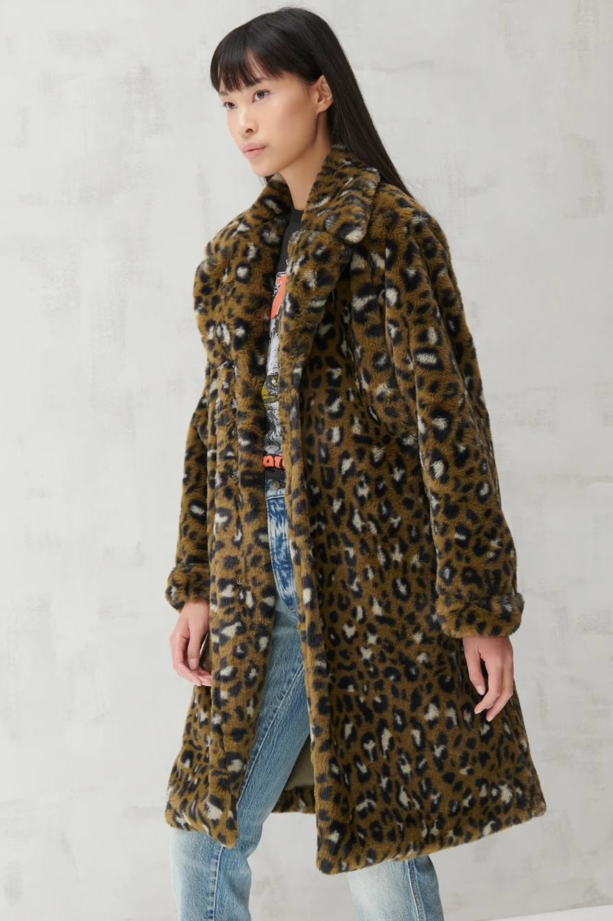 FAUX FUR LONG LINE COAT, image 3