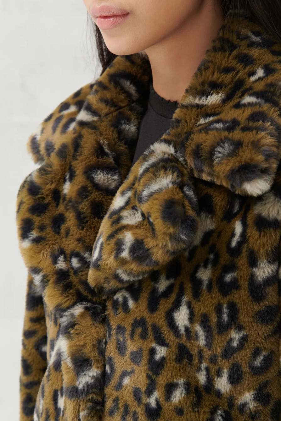 FAUX FUR LONG LINE COAT, image 5