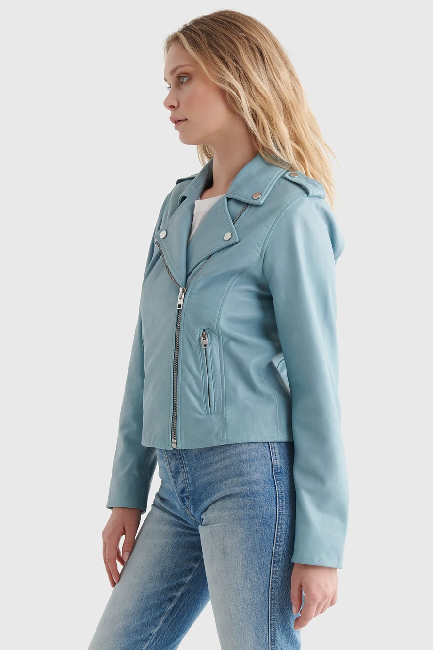 Classic Leather Moto Jacket, image 3