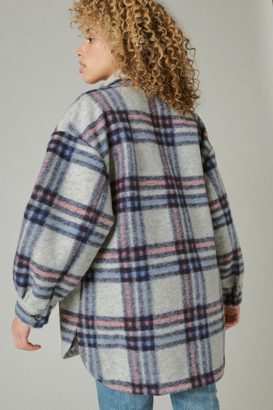 PLAID WOOL LONG SHACKET, image 4
