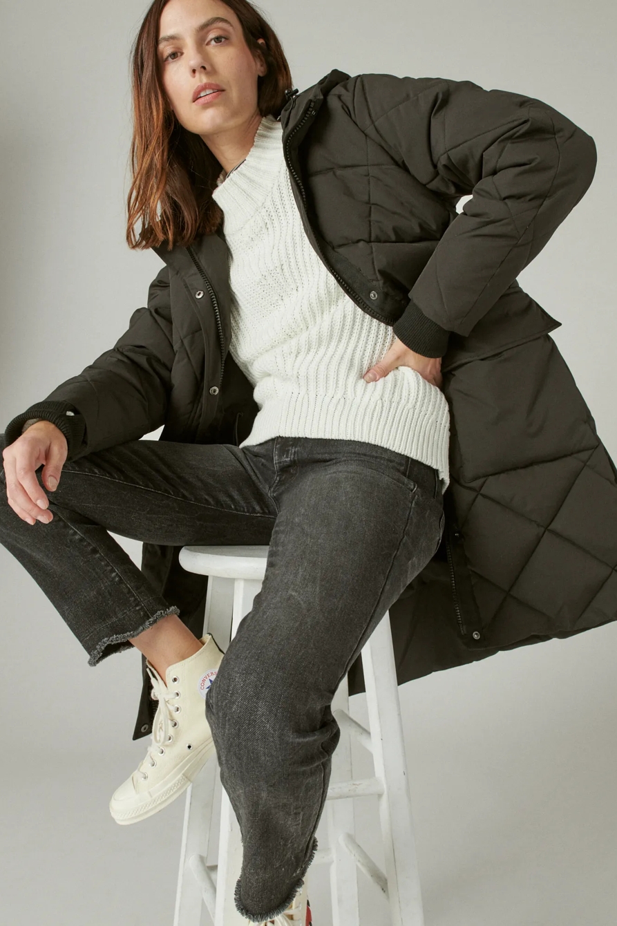 LONG LINE QUILTED PUFFER COAT, image 6