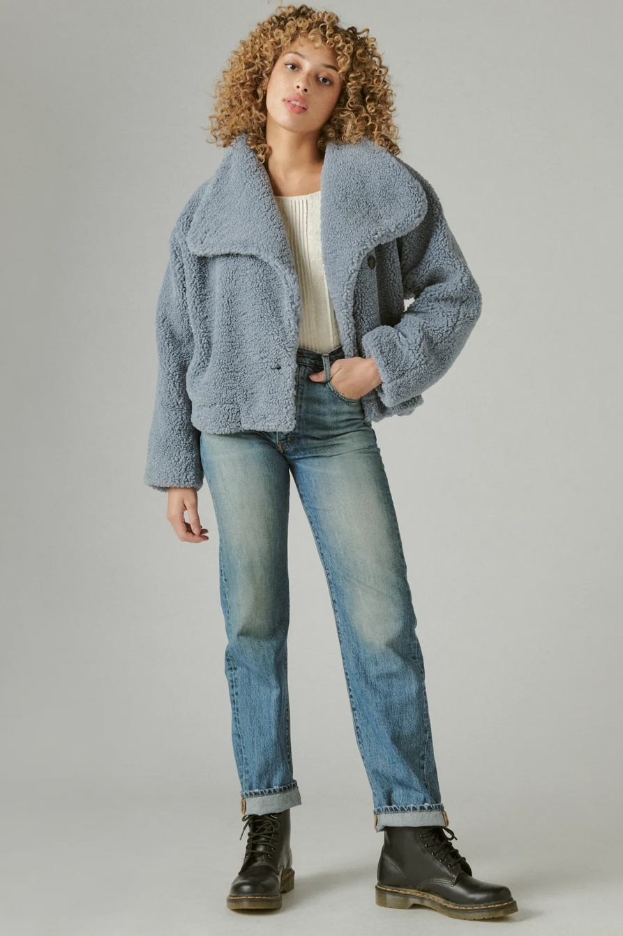 SHAWL COLLAR TEDDY COAT, image 2