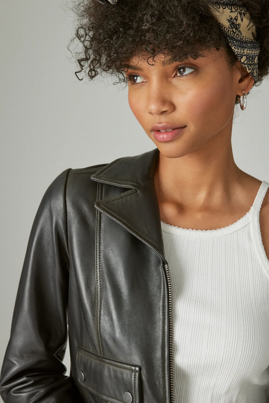 DISTRESSED LEATHER MOTO JACKET, image 4