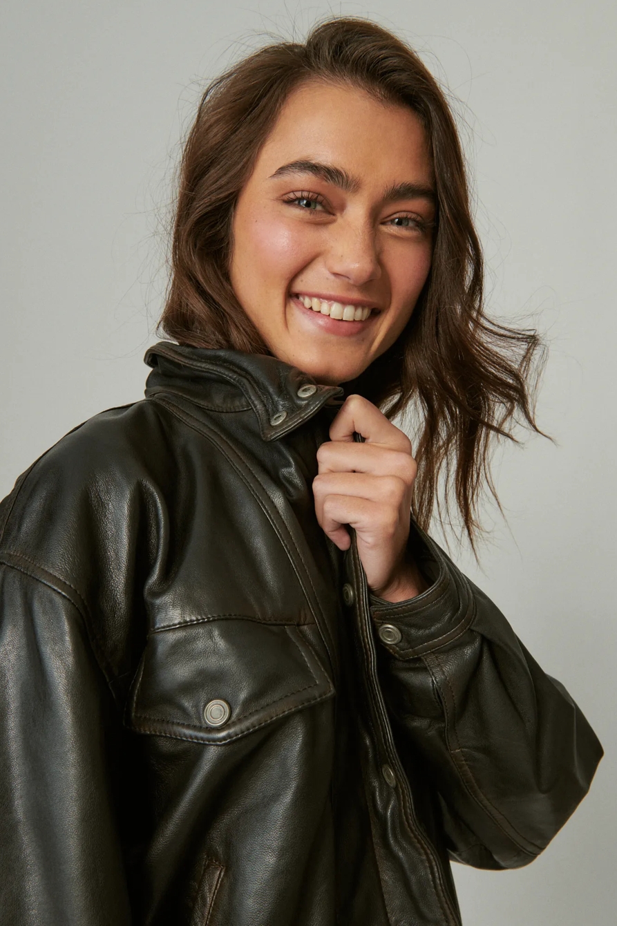 LEATHER BOMBER JACKET, image 2