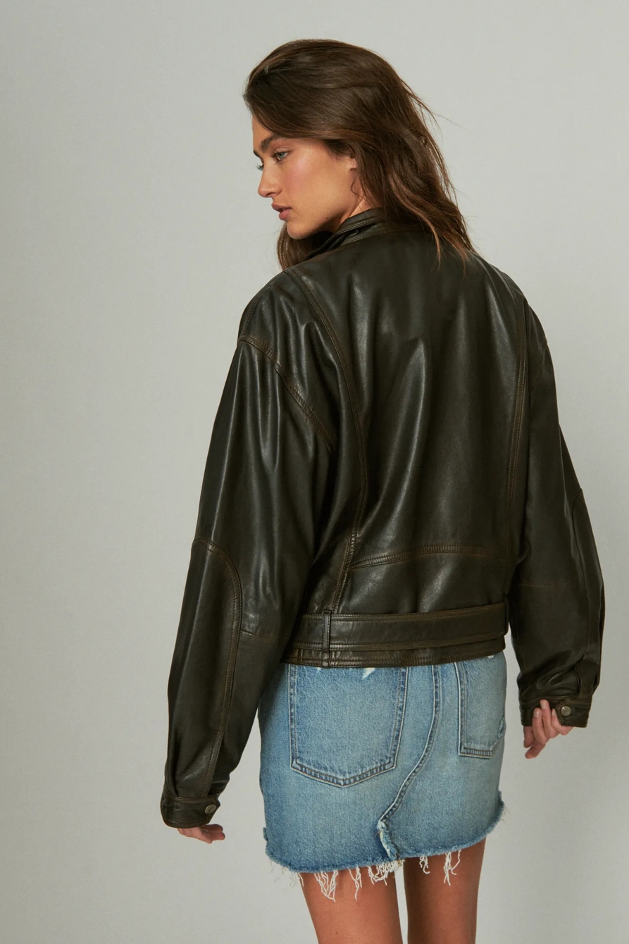 LEATHER BOMBER JACKET, image 3