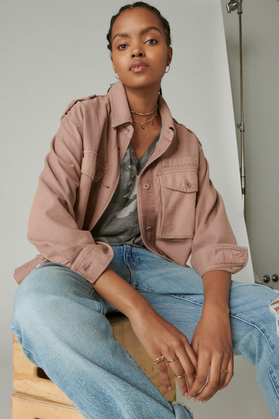 CROPPED TWILL UTILITY JACKET, image 2