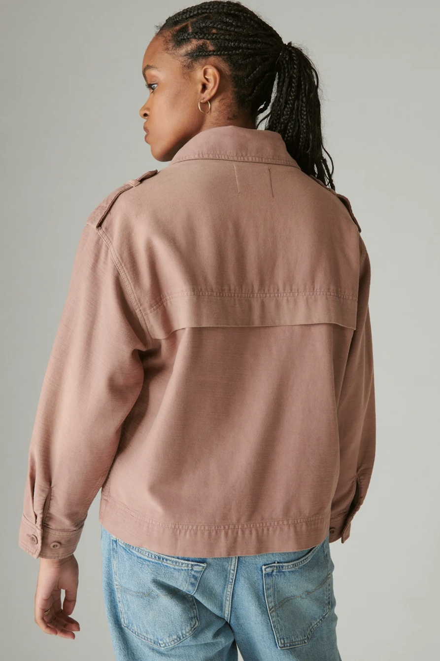 CROPPED TWILL UTILITY JACKET, image 3