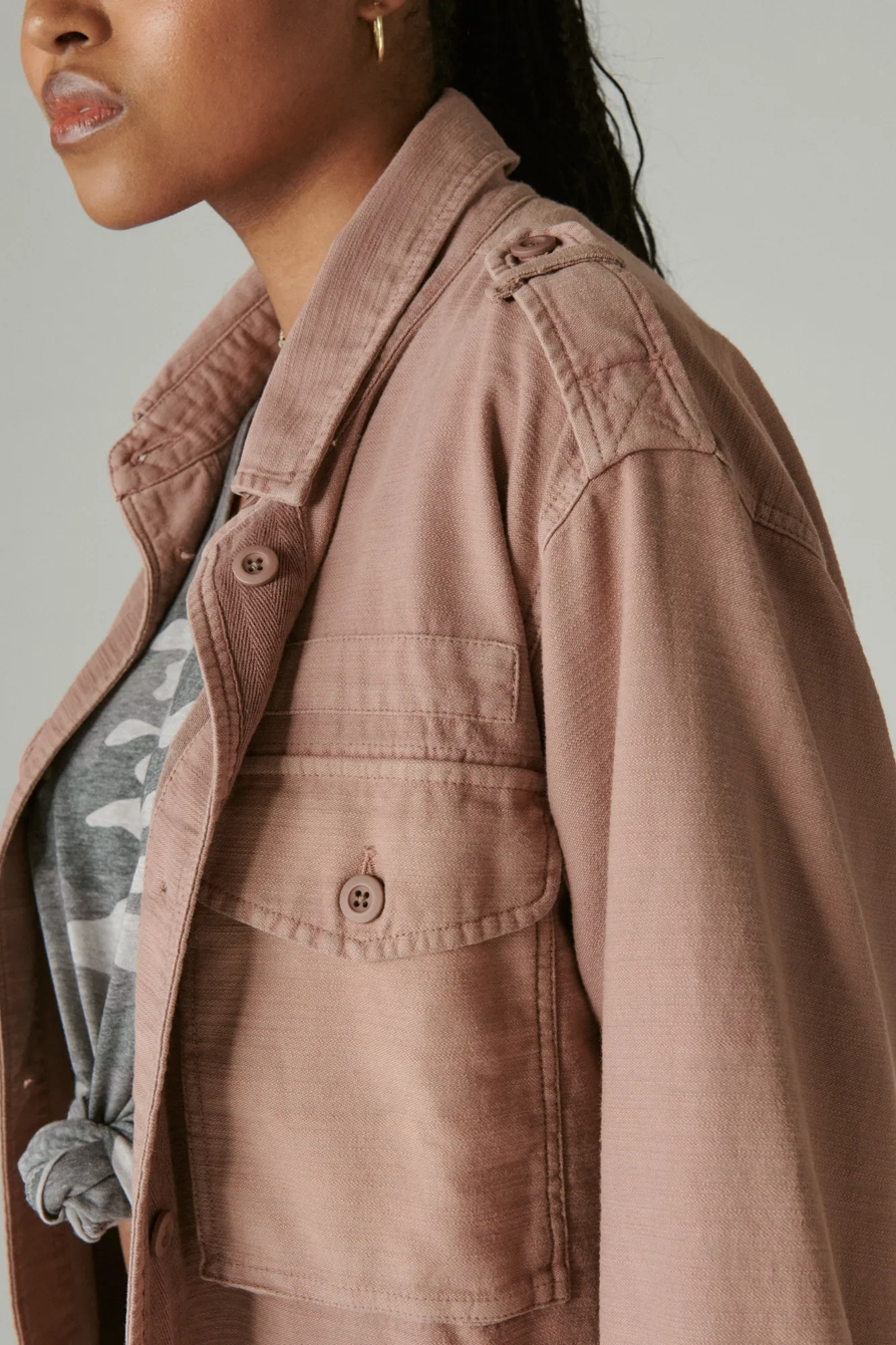 CROPPED TWILL UTILITY JACKET, image 4