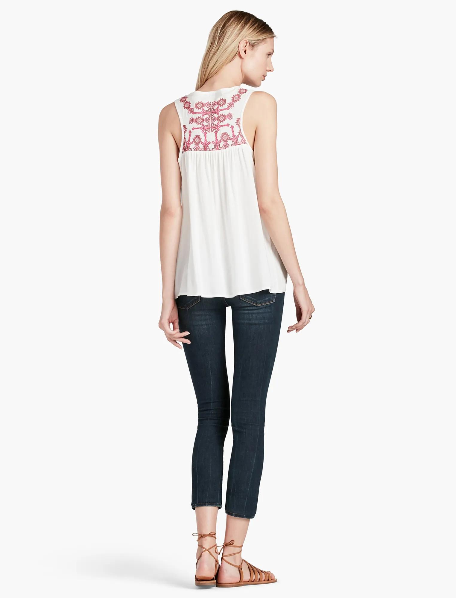 GEO EMBROIDERED BIB TOP, image 3