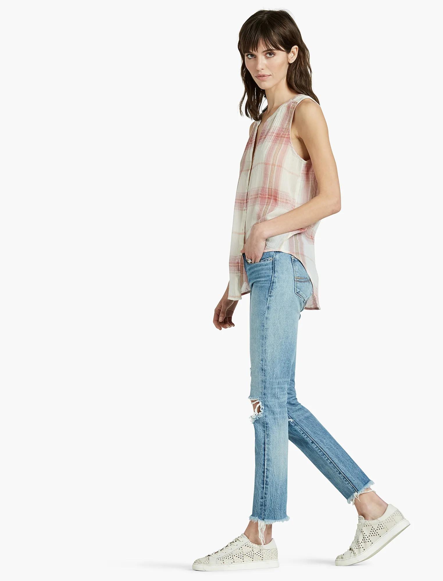 SLEEVELESS TIE FRONT TOP, image 2
