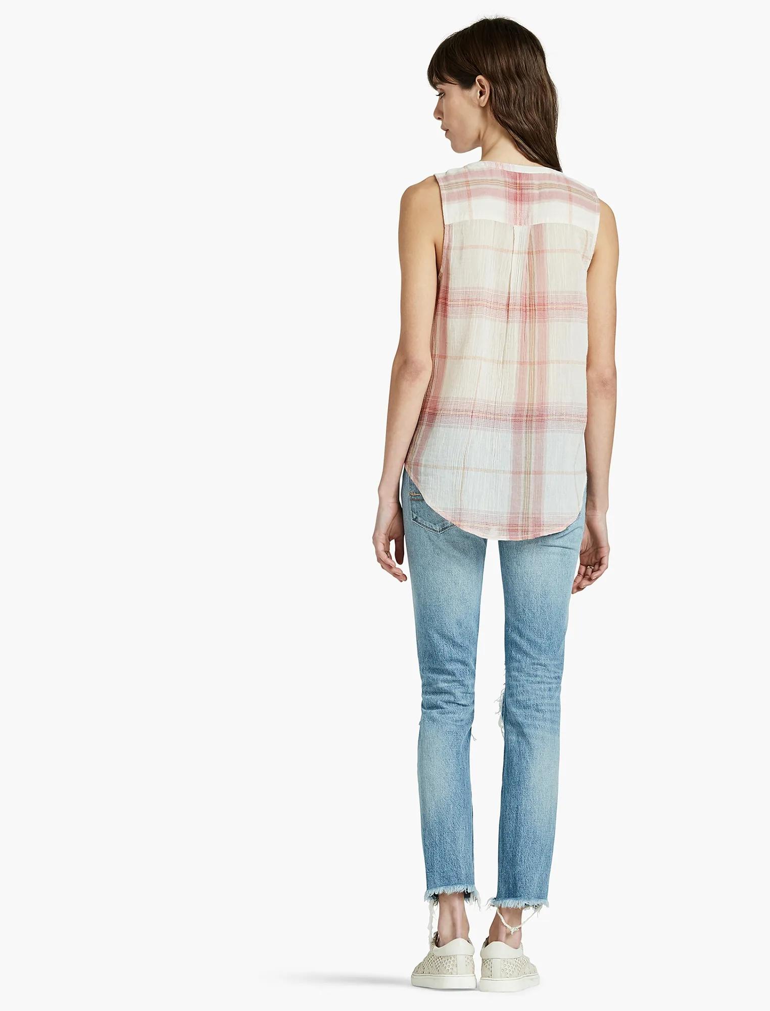SLEEVELESS TIE FRONT TOP, image 3