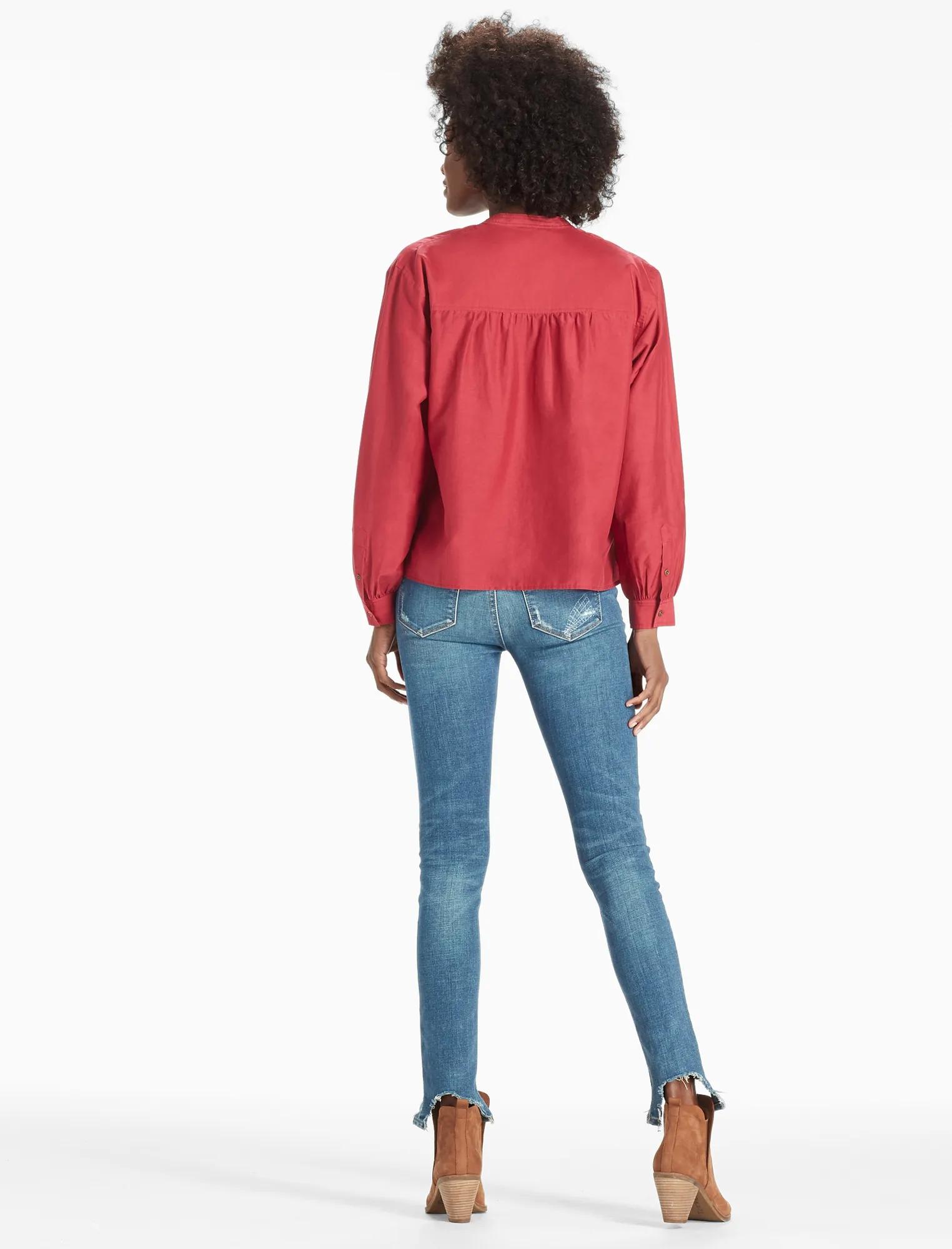 COTTON SILK POPOVER TOP, image 3