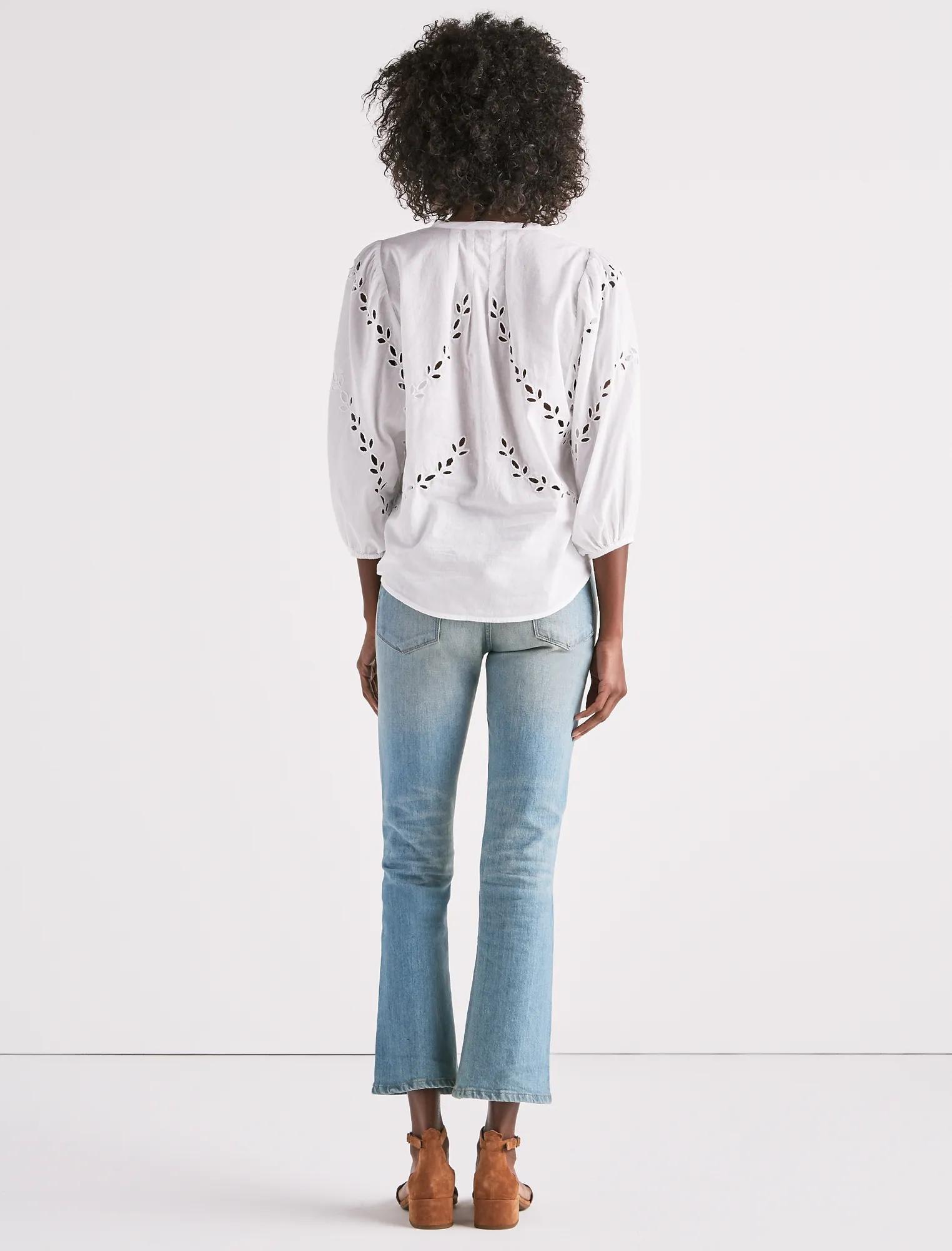 EYELET PEASANT BLOUSE, image 3