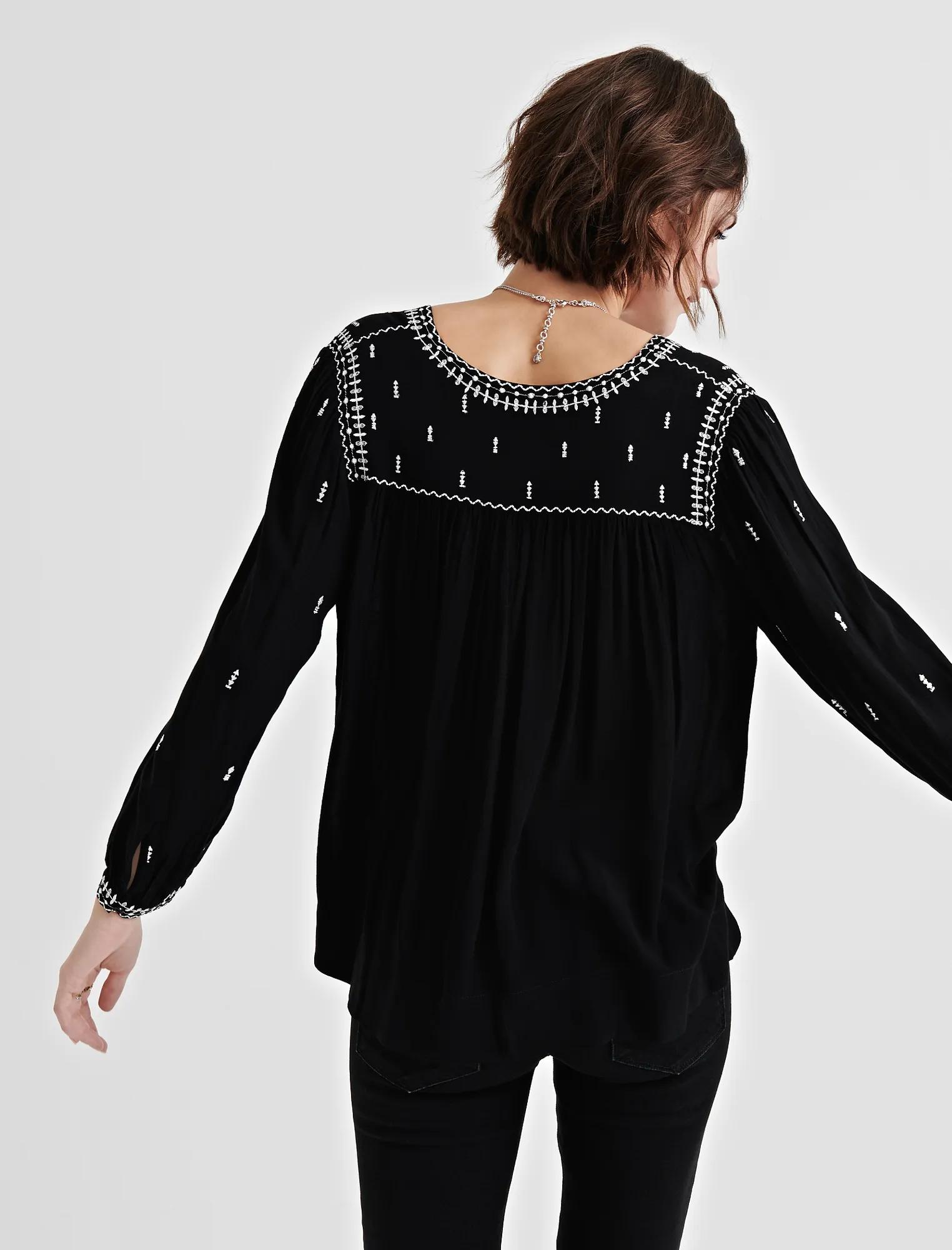 EMBROIDERED PEASANT TOP, image 3
