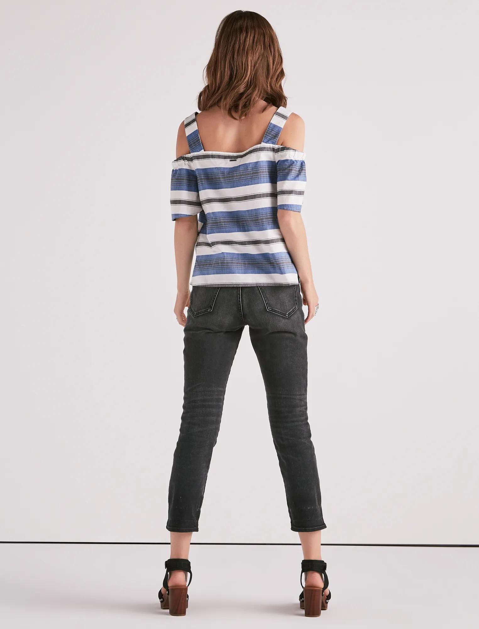 STRIPE COLD SHOULDER TOP, image 3