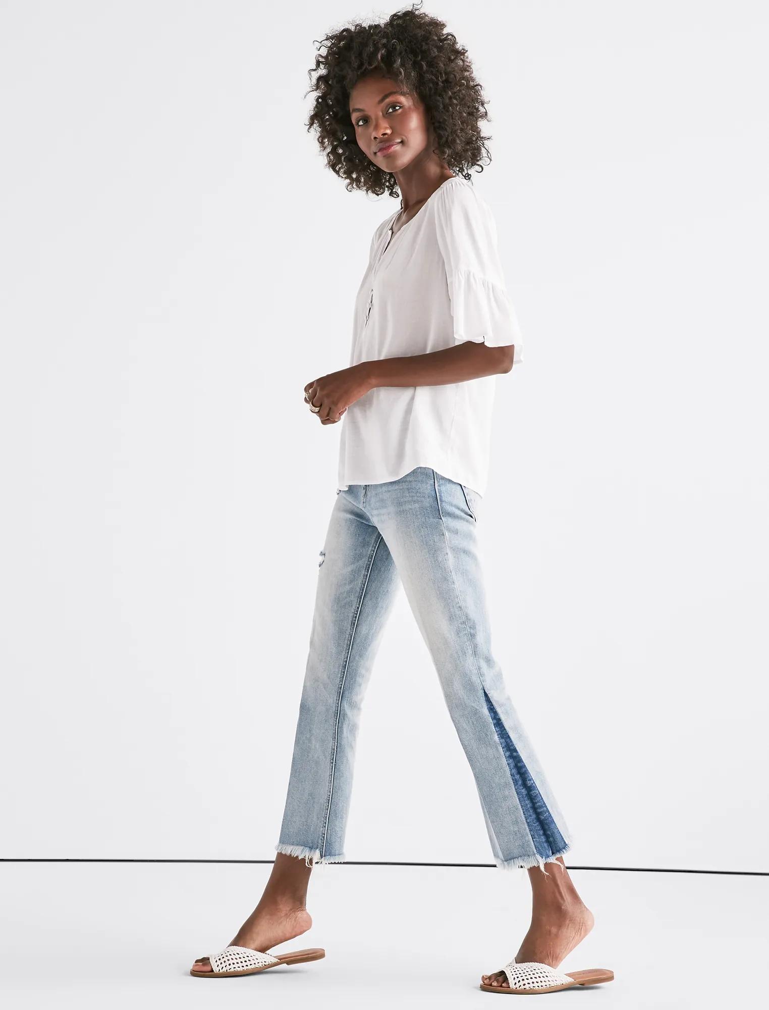 SHORT SLEEVE PINTUCK TOP, image 2