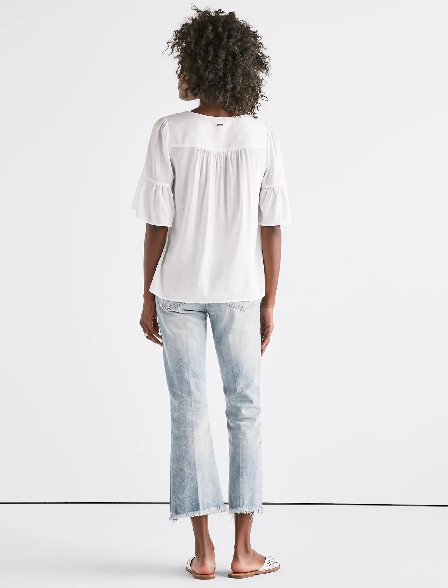 SHORT SLEEVE PINTUCK TOP, image 3