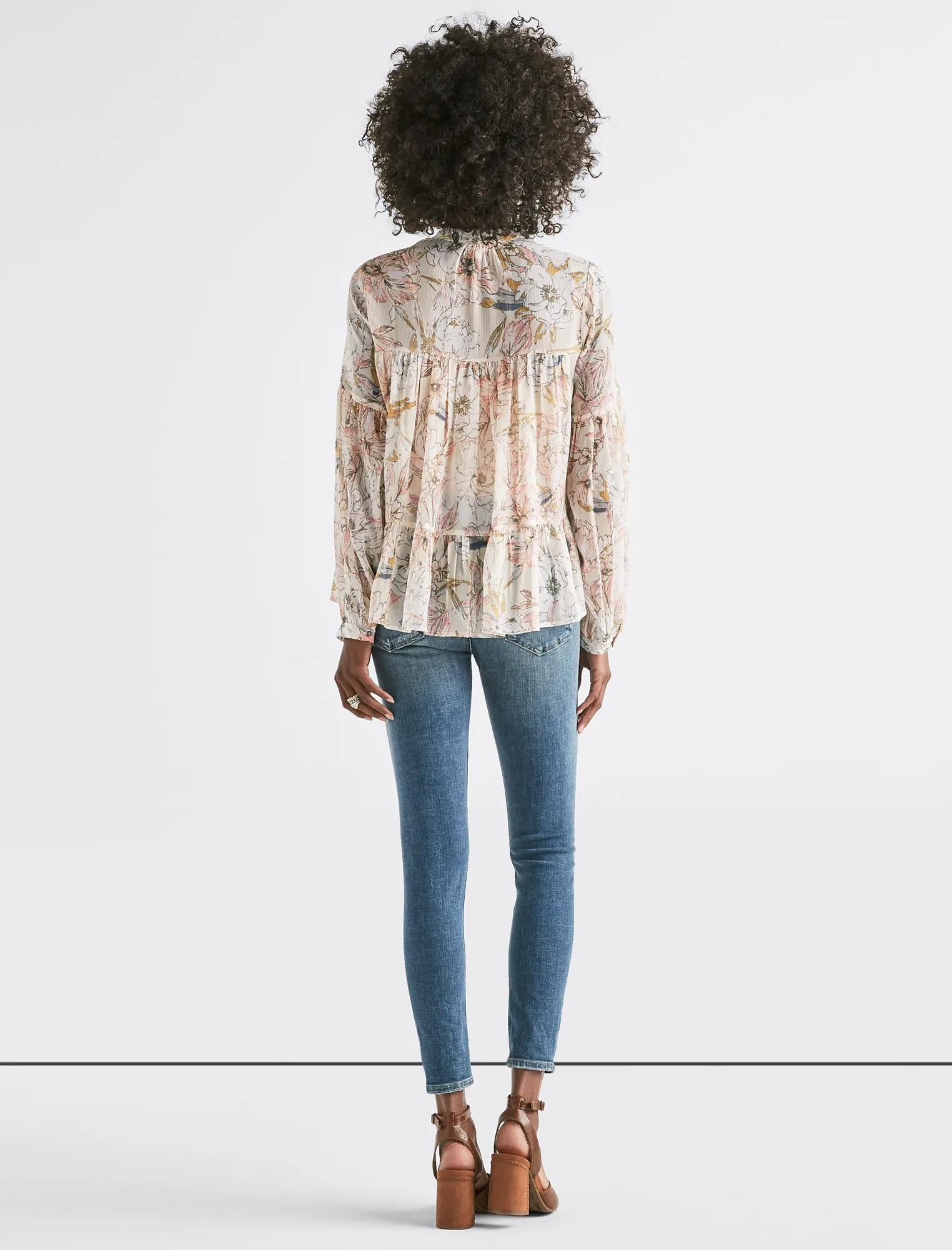 FLORAL PRINTED PEASANT BLOUSE, image 3