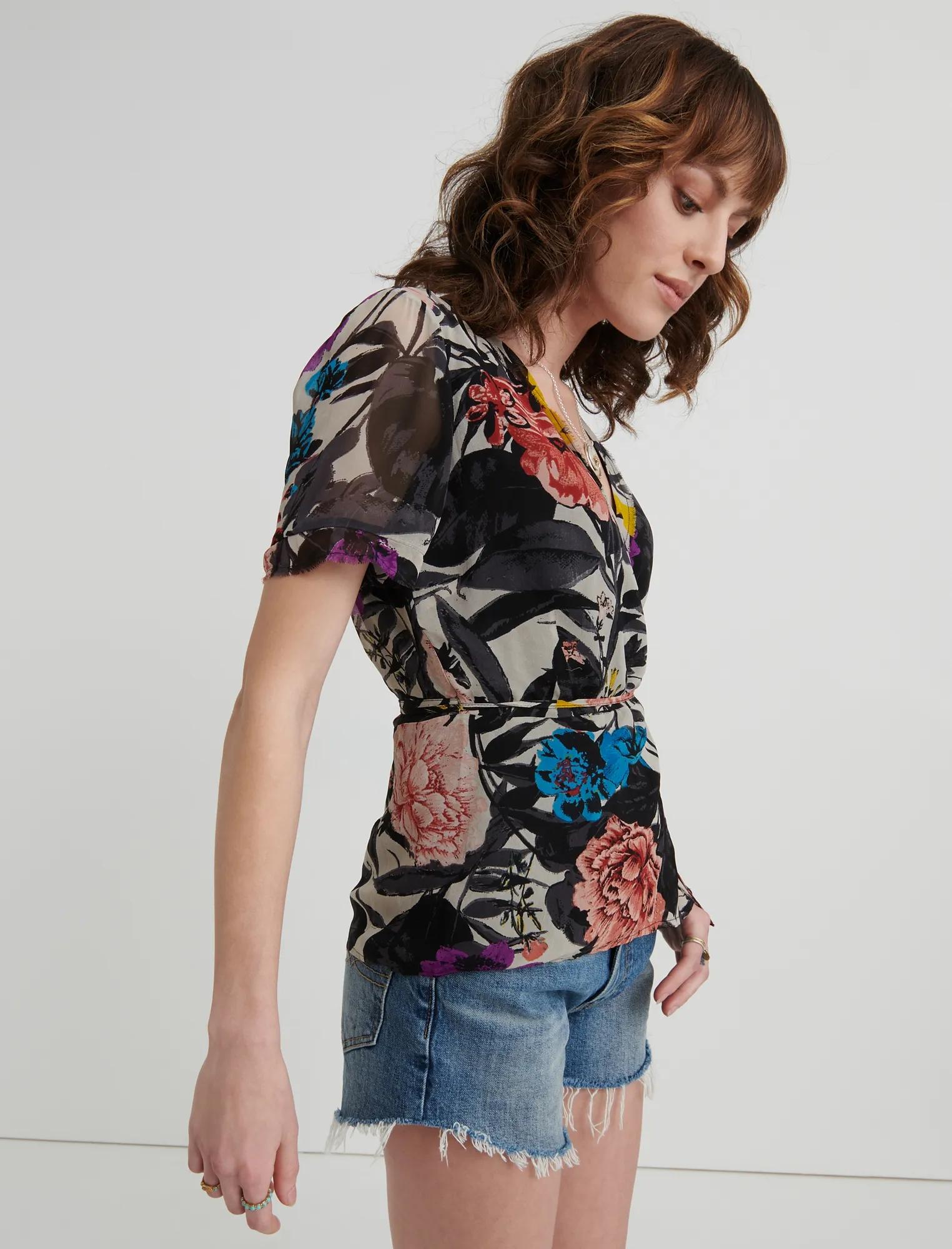 ABSTRACT FLORAL WRAP SHIRT, image 2