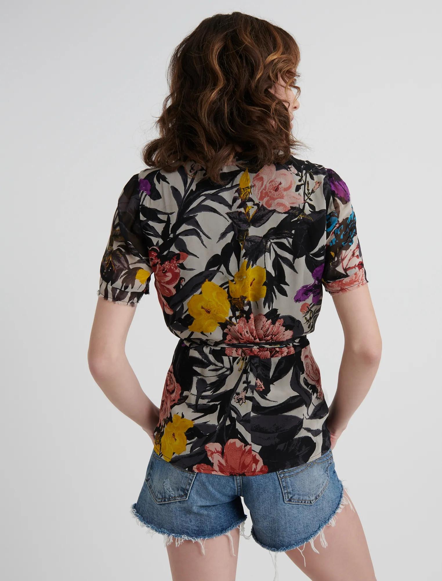 ABSTRACT FLORAL WRAP SHIRT, image 3