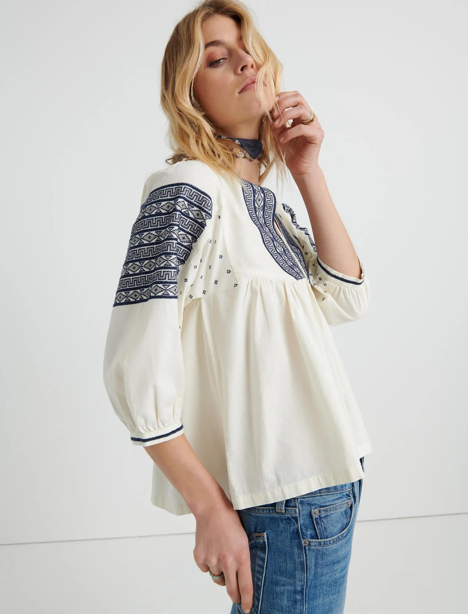 EMBROIDERED PEASANT TOP, image 2