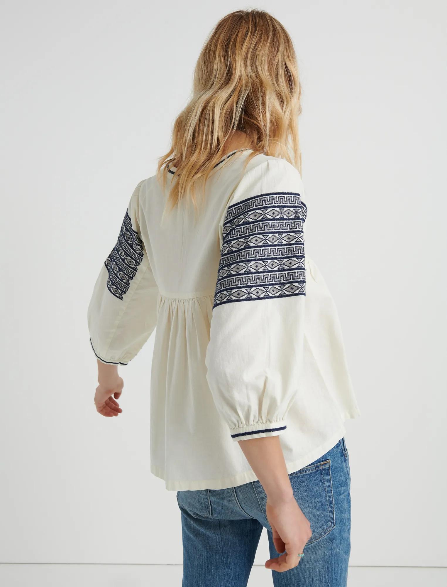 EMBROIDERED PEASANT TOP, image 3