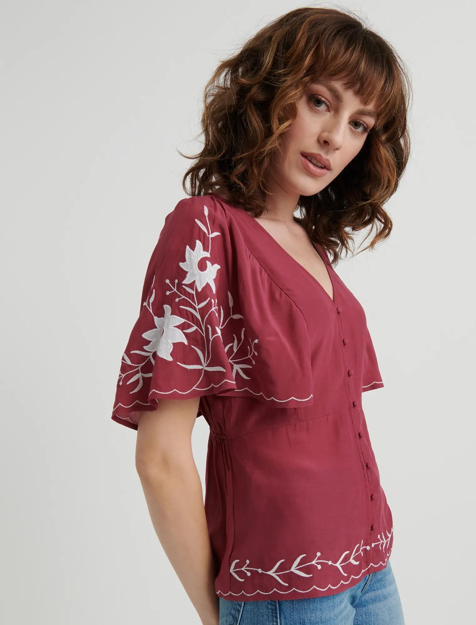 EMBROIDERED SLEEVE TOP, image 2