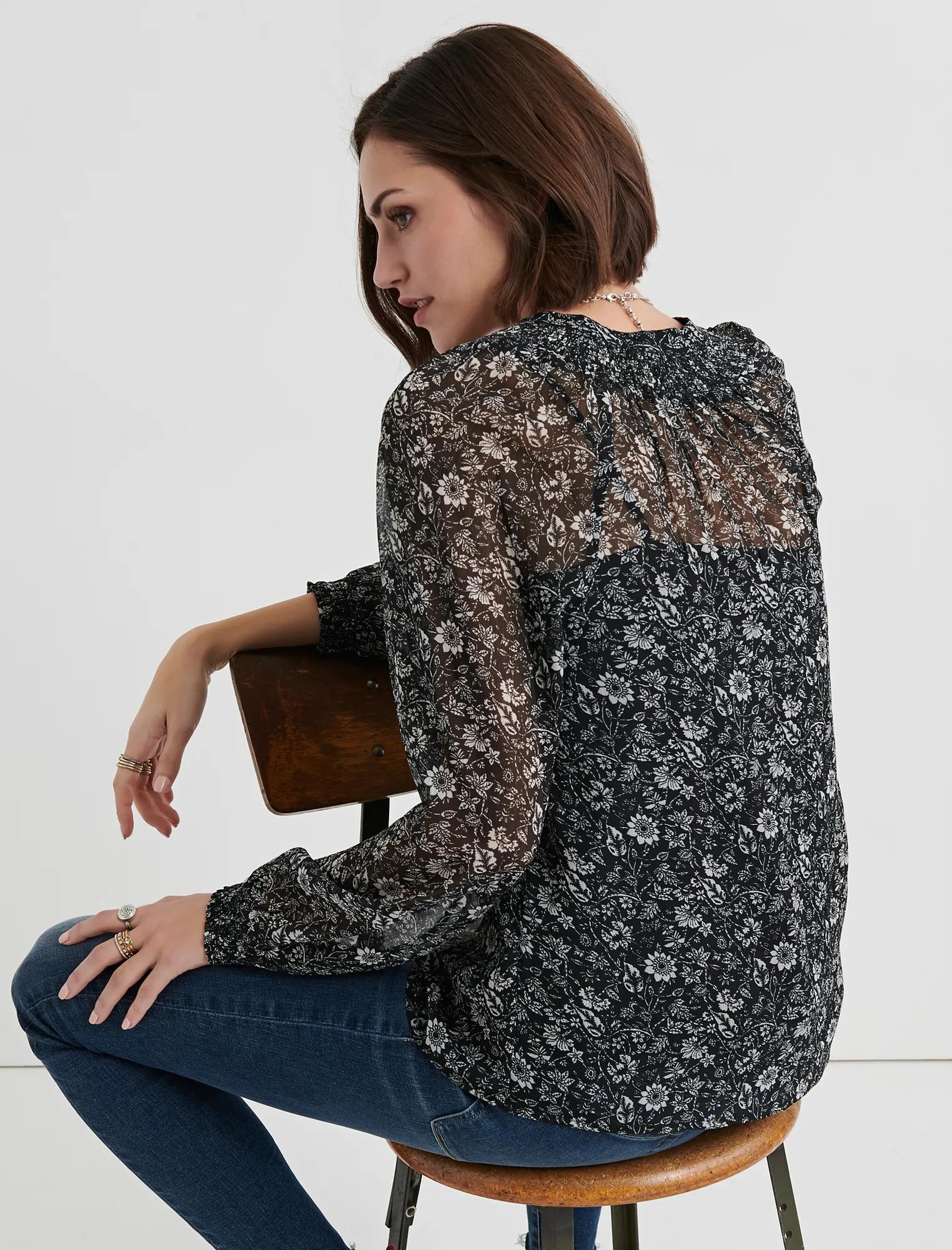 PRINTED PEASANT TOP, image 3