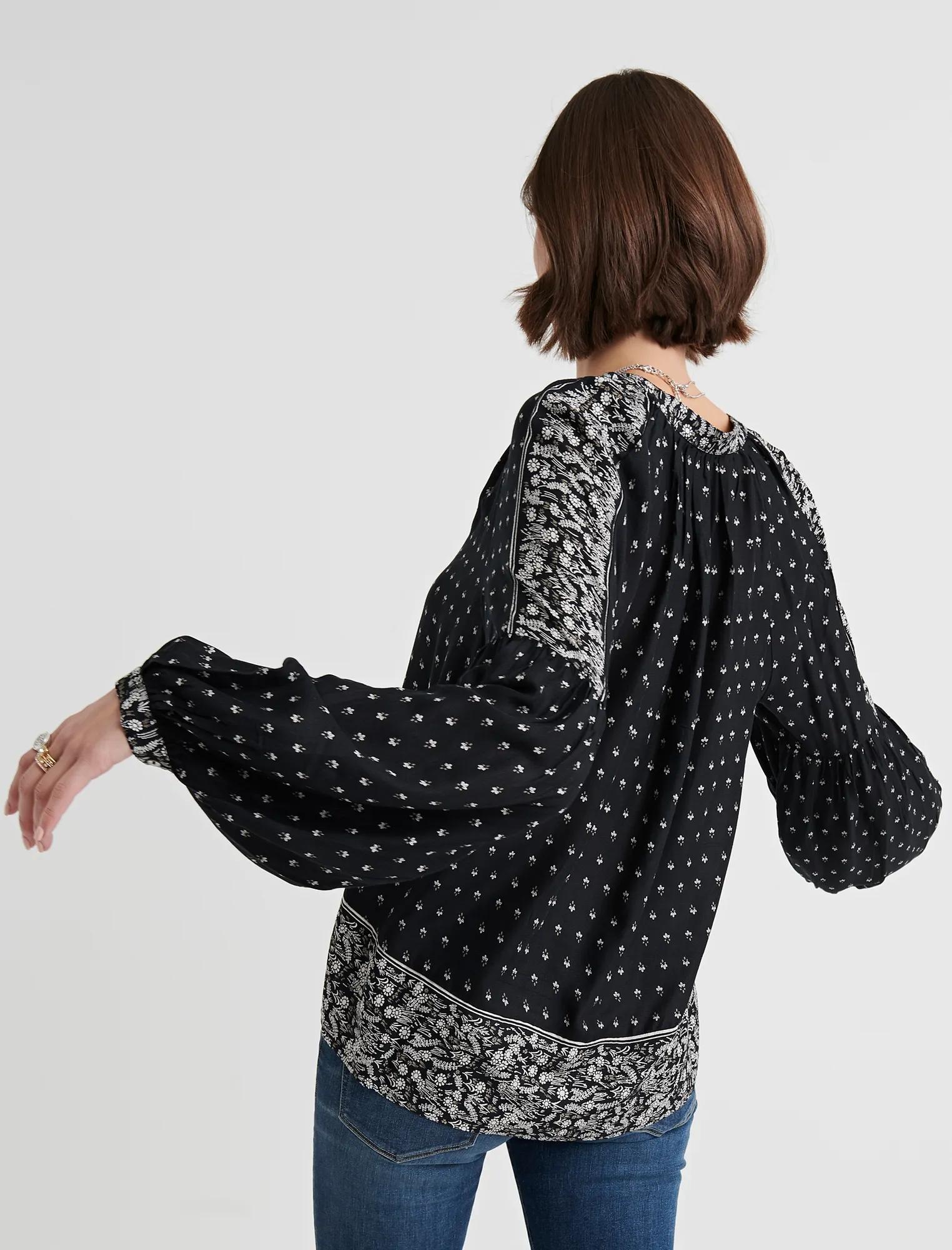 BORDER PRINT PEASANT TOP, image 3