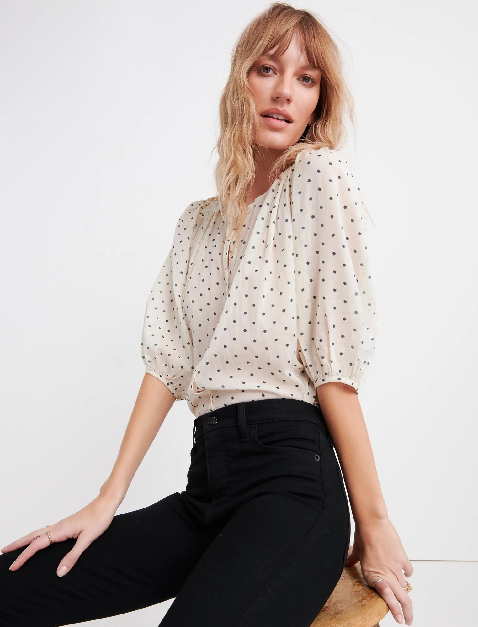 POLKA DOT BUTTON THROUGH SHIRT, image 1