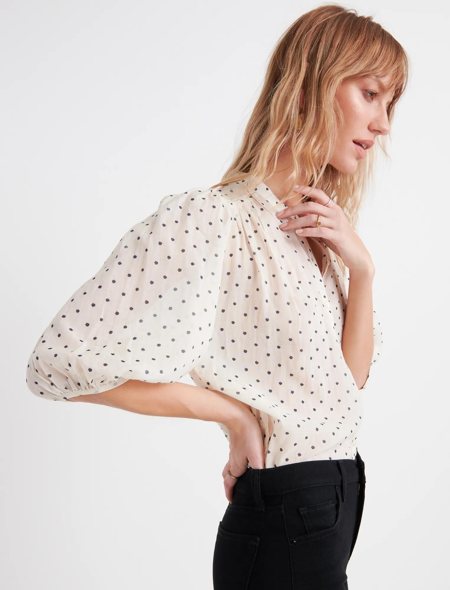 POLKA DOT BUTTON THROUGH SHIRT, image 2