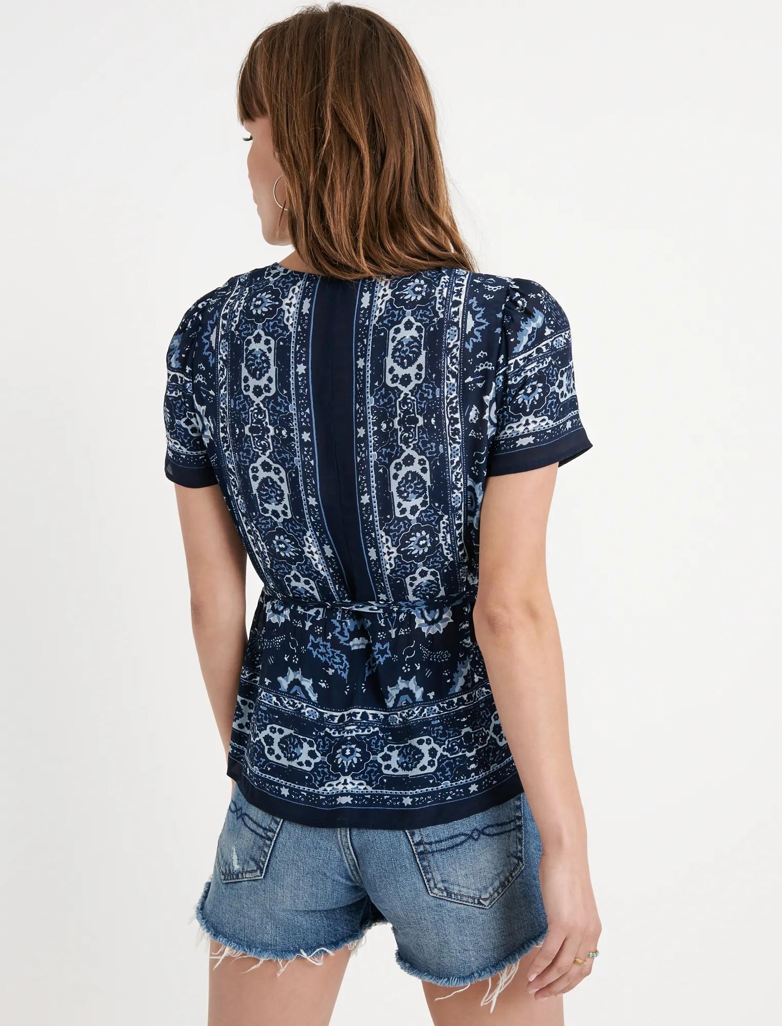 SCARF PRINTED WRAP TOP, image 3