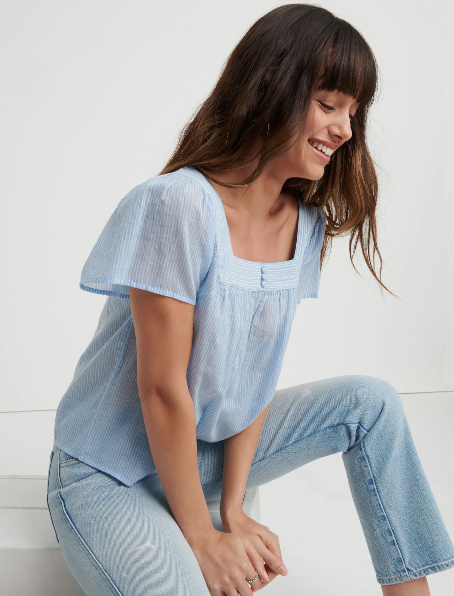SQUARE NECK FLUTTER TOP, image 4