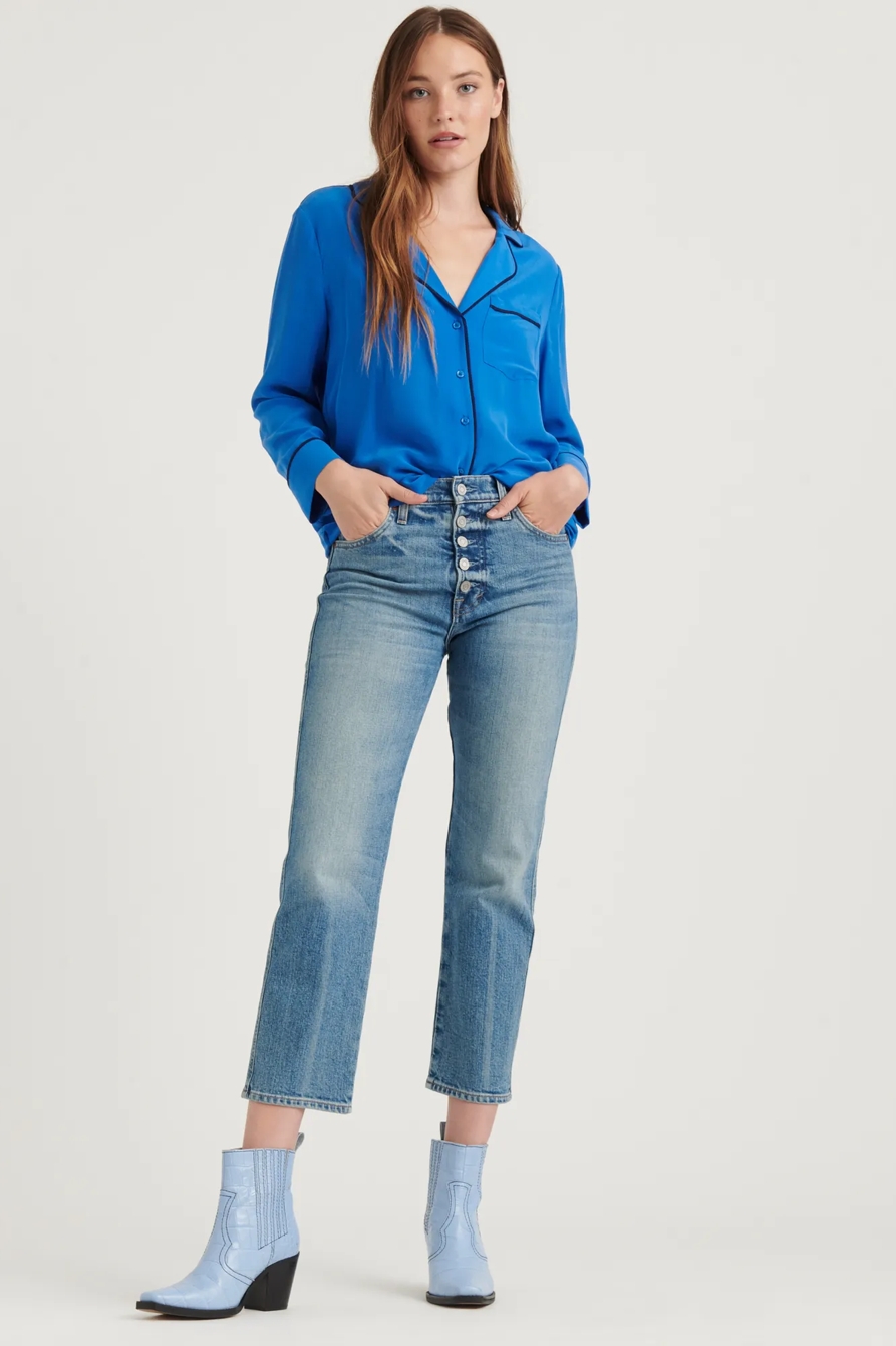 MAGGIE SILK PAJAMA TOP, image 2