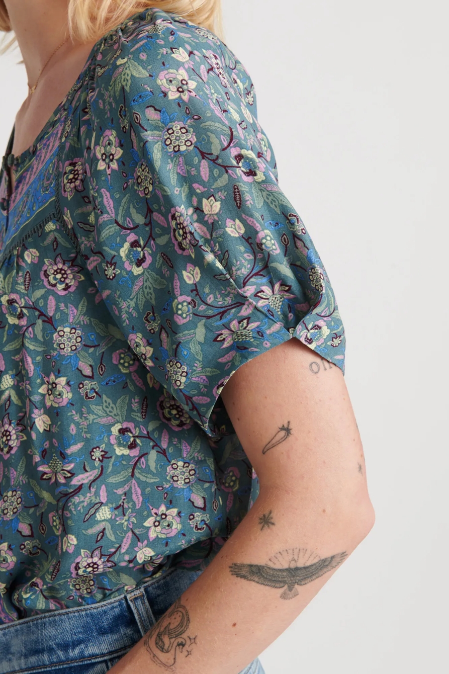 PRINTED PUFF SLEEVE TOP, image 4