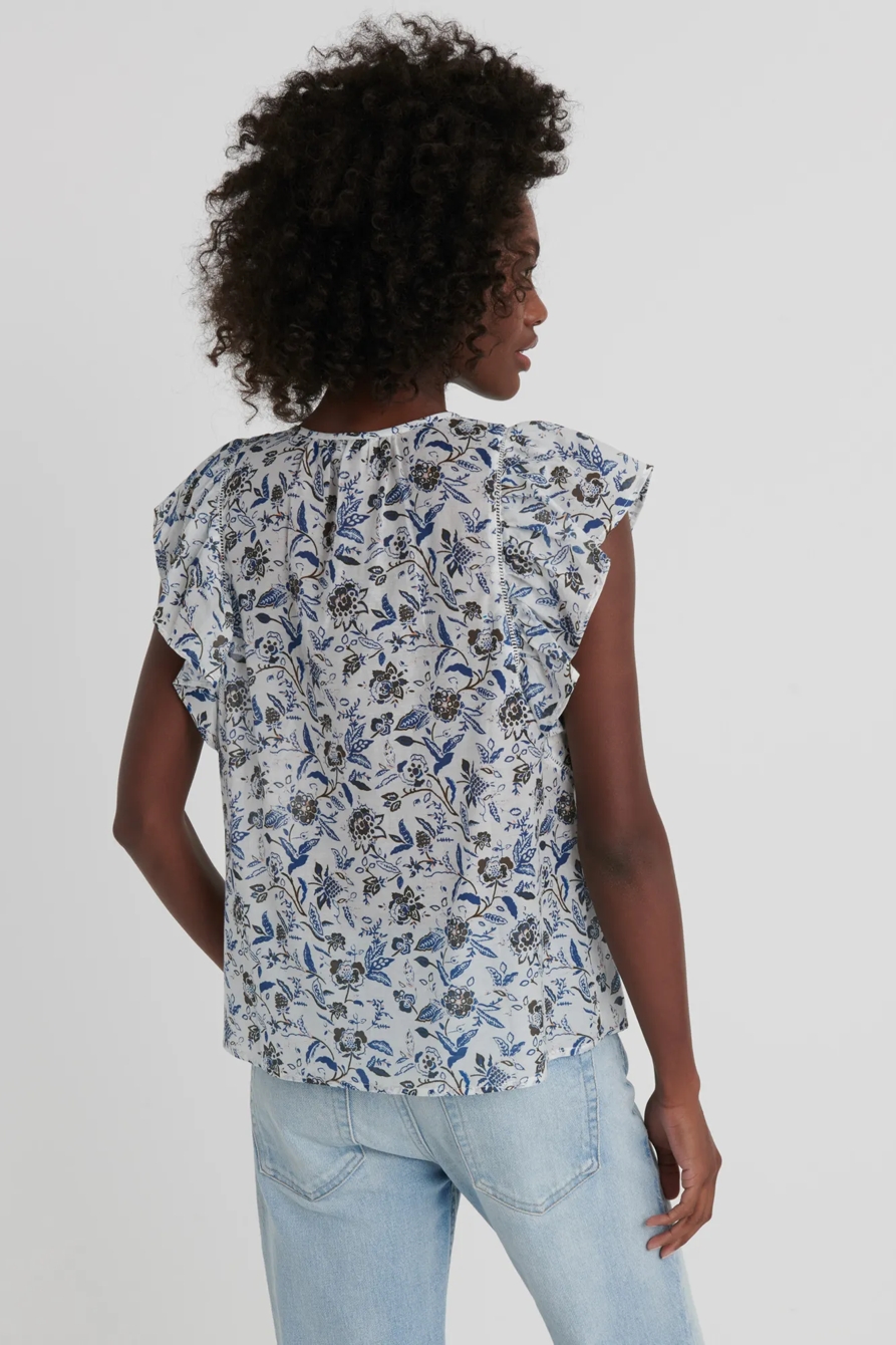 PRINTED FLUTTER SLEEVE TOP, image 3