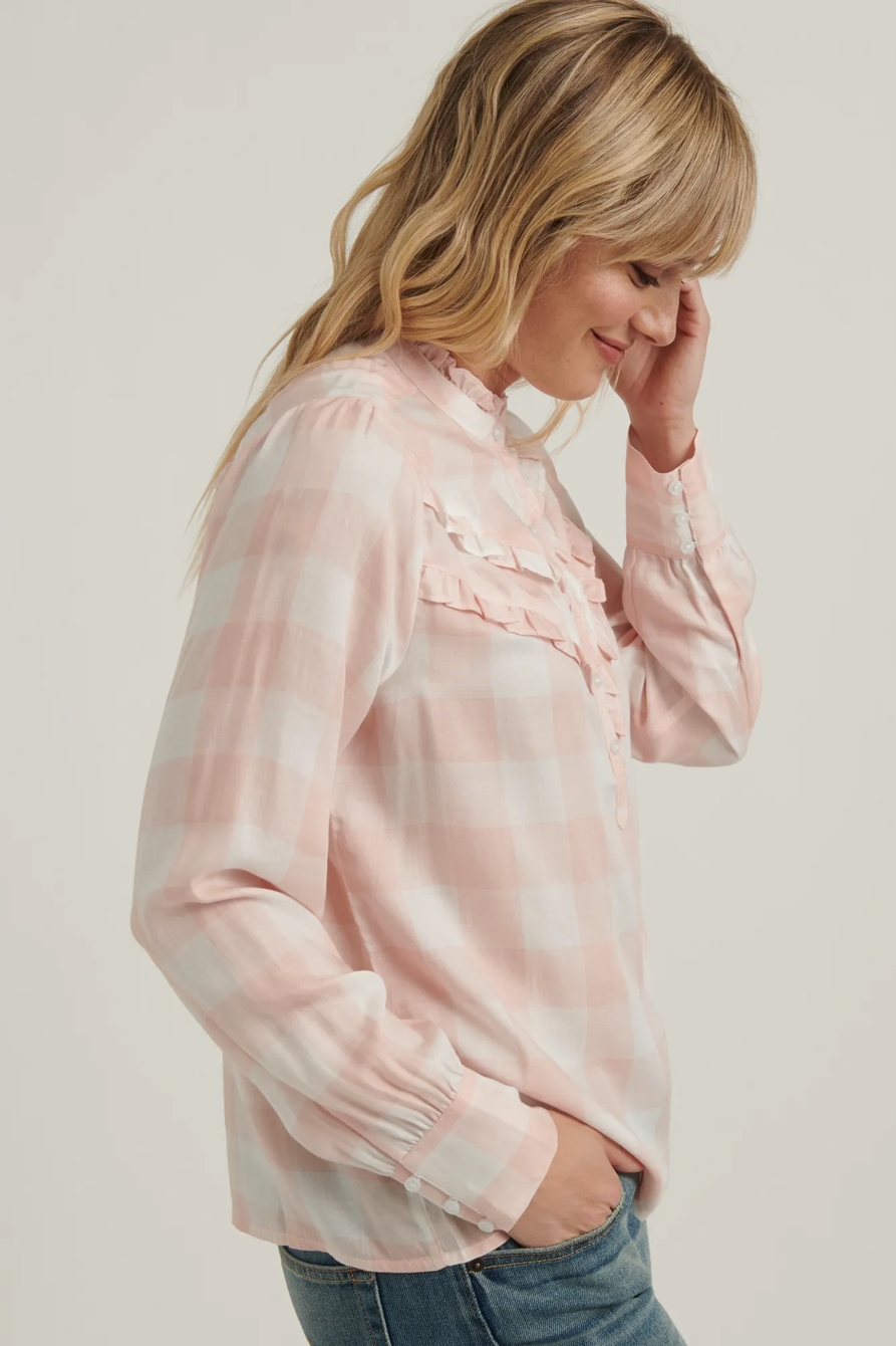 ELSA PLAID POPOVER TOP, image 3