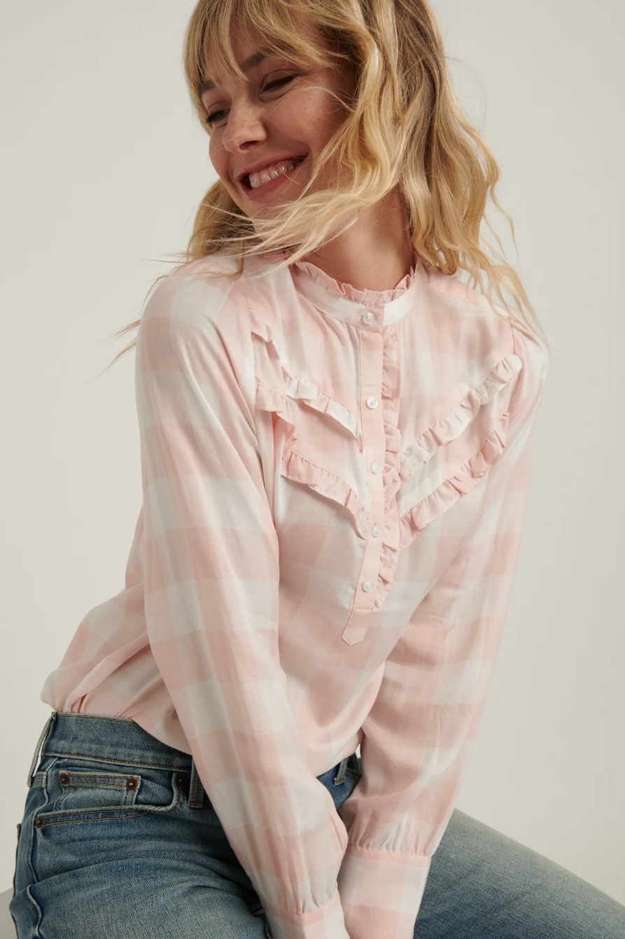 ELSA PLAID POPOVER TOP, image 5