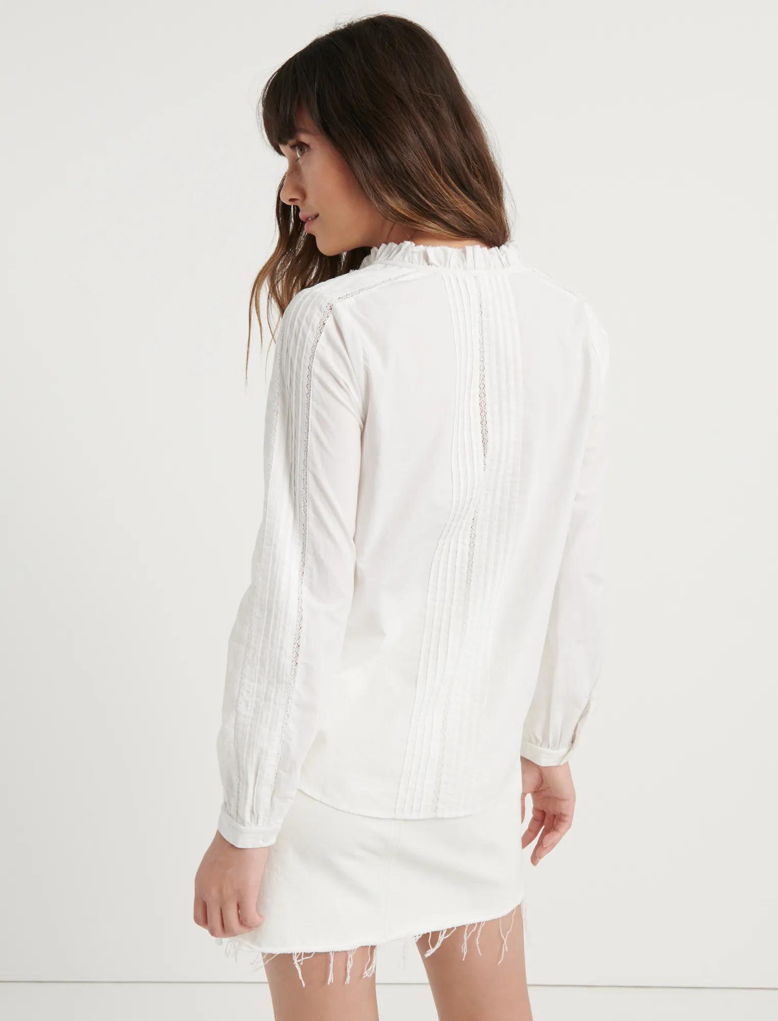 PINTUCK RUFFLE COLLAR SHIRT, image 3