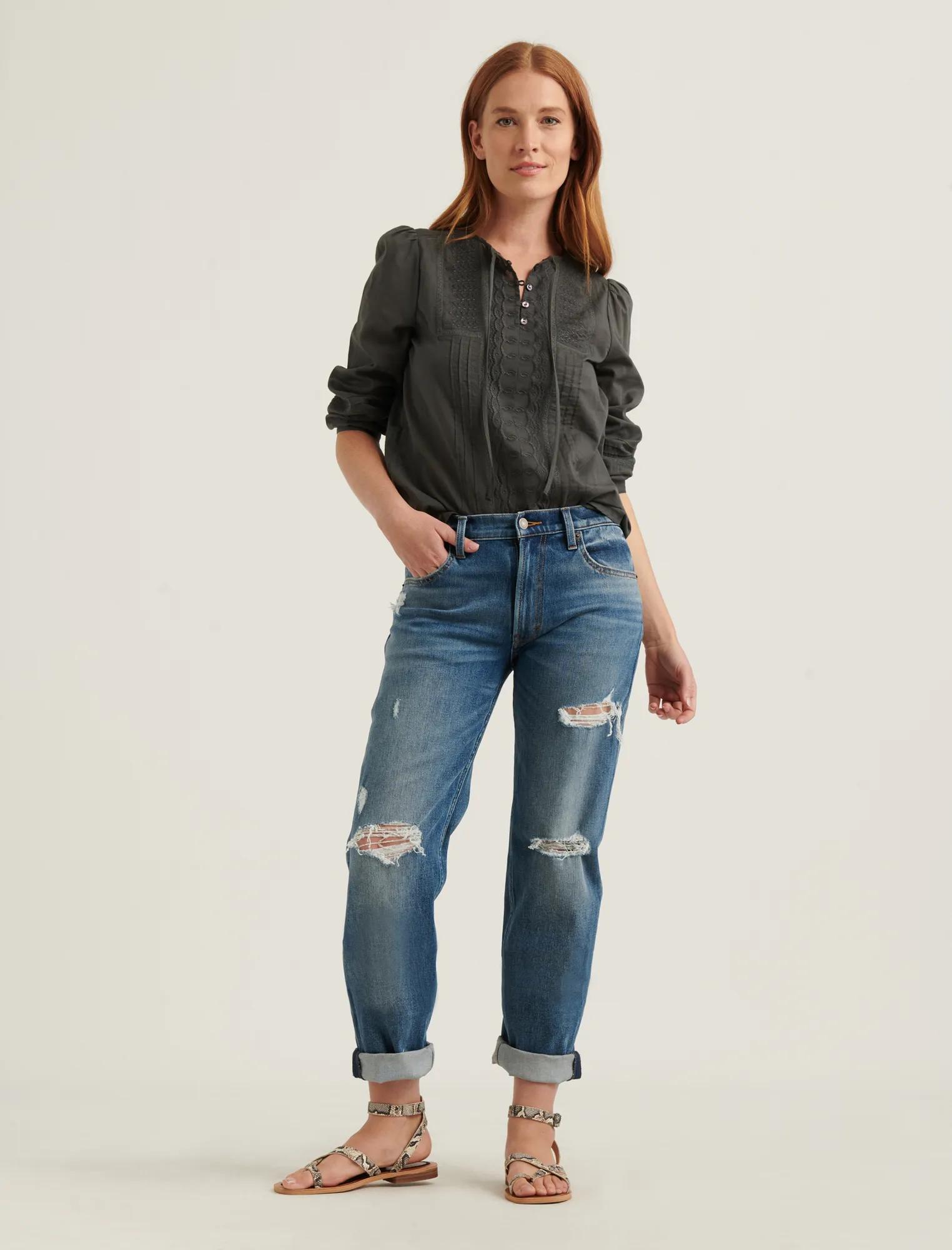 LILY EMBROIDERED POPOVER TOP, image 2