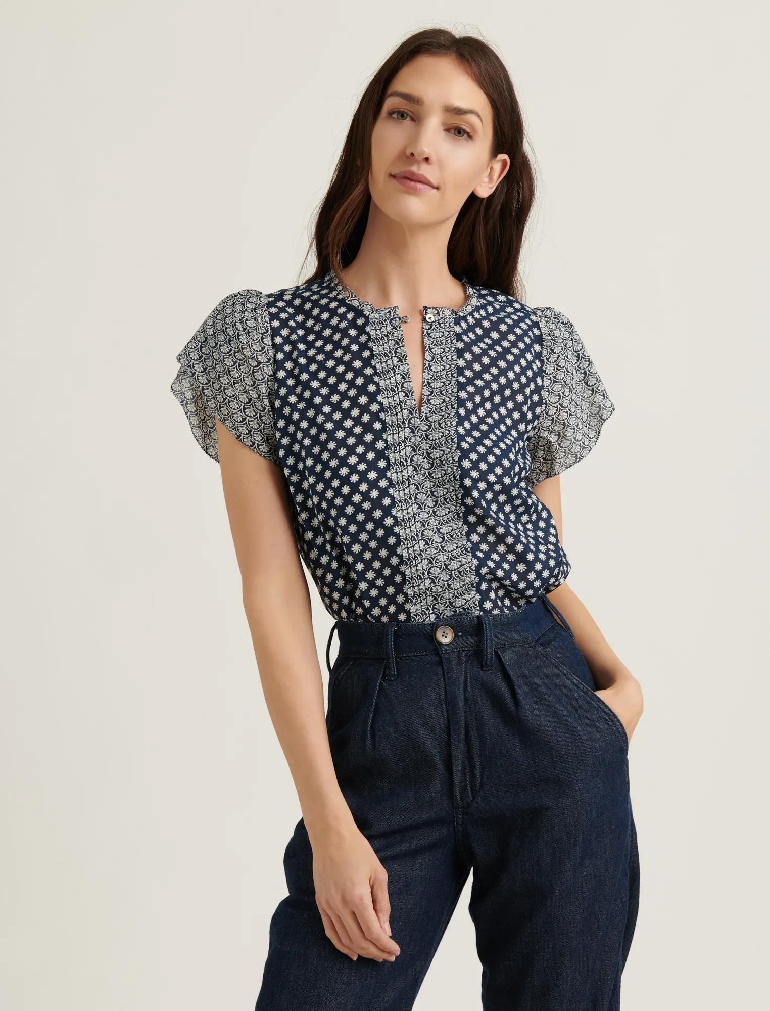 PINTUCK TULIP SLEEVE TOP, image 1