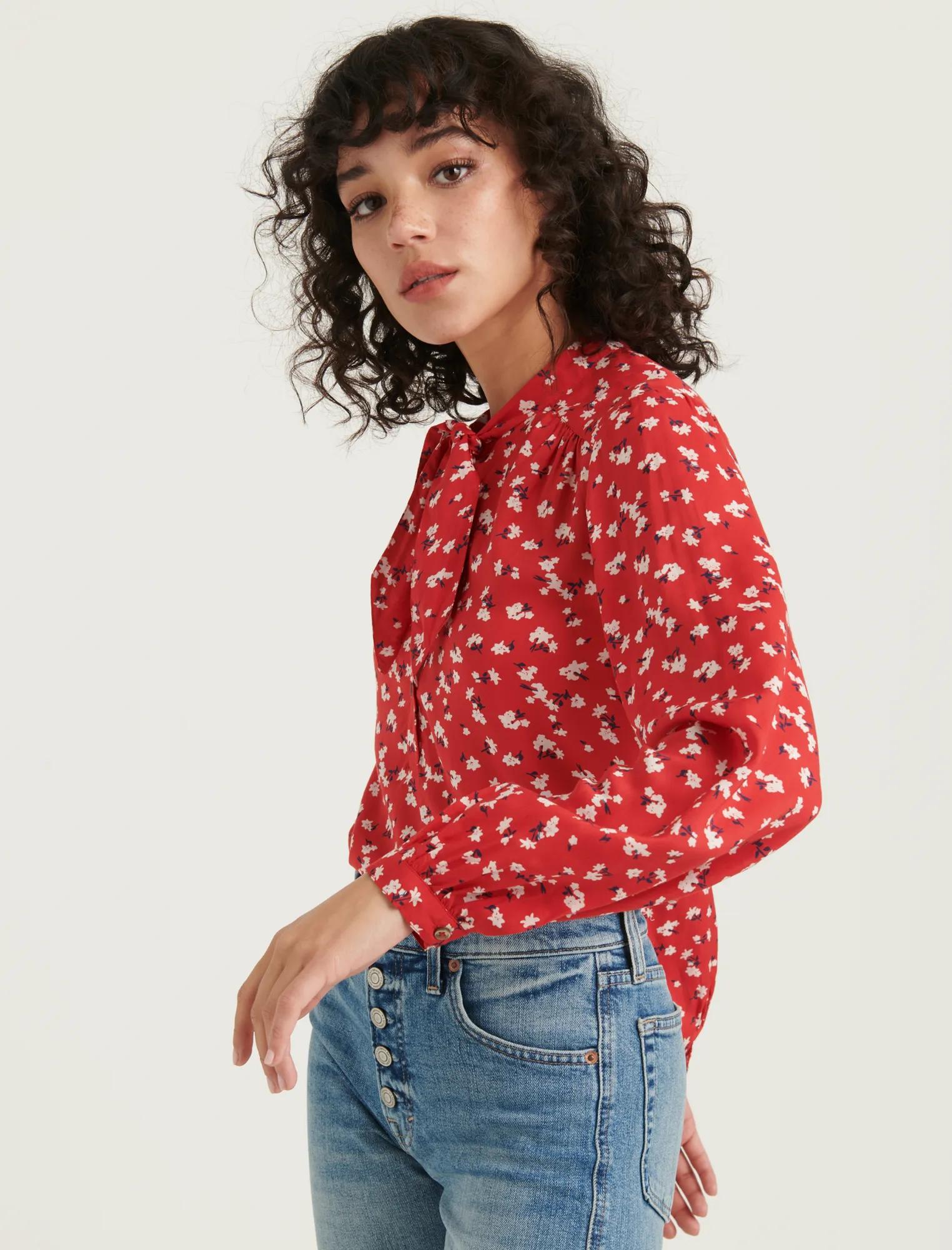 AVA TIE NECK BLOUSE, image 2