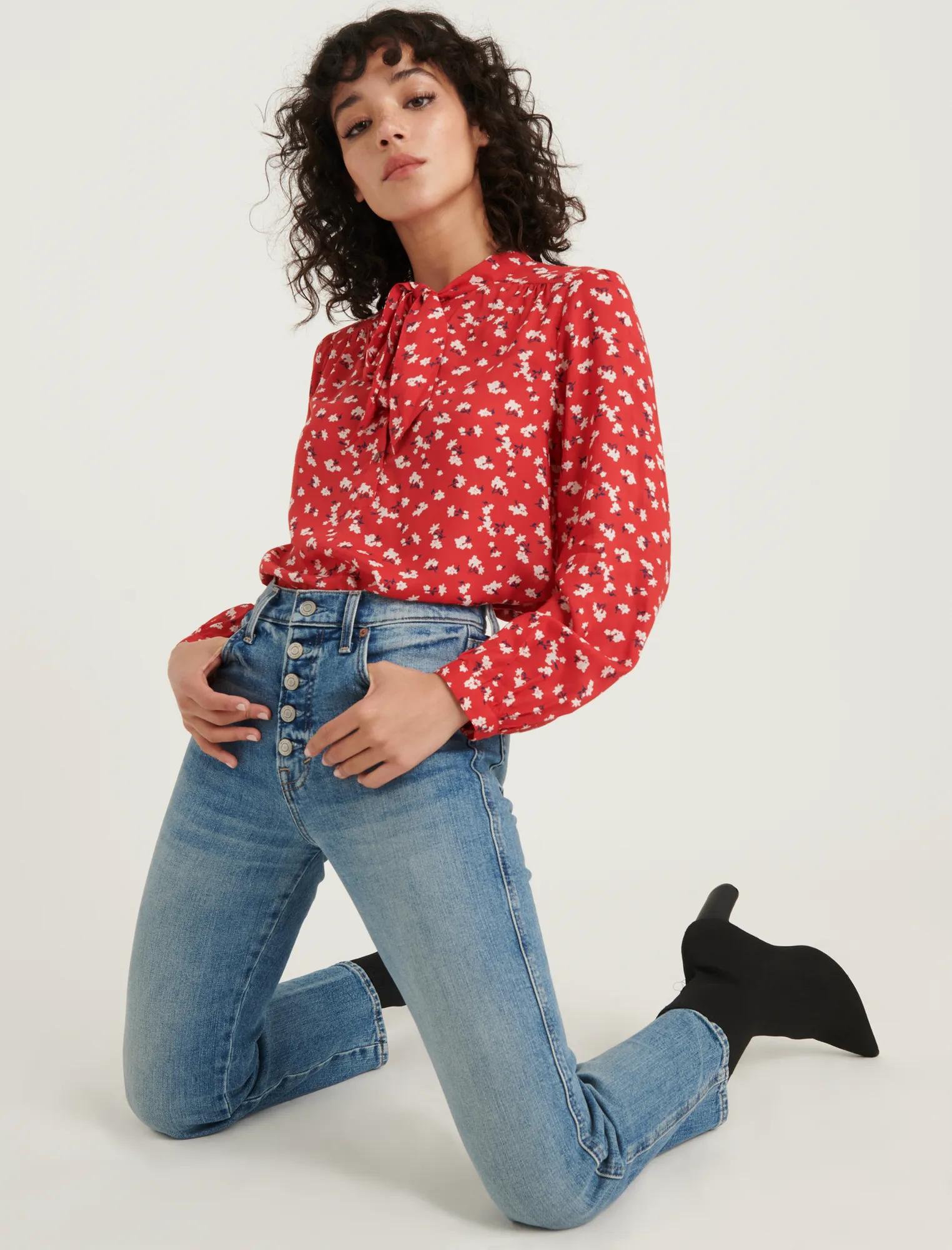 AVA TIE NECK BLOUSE, image 4