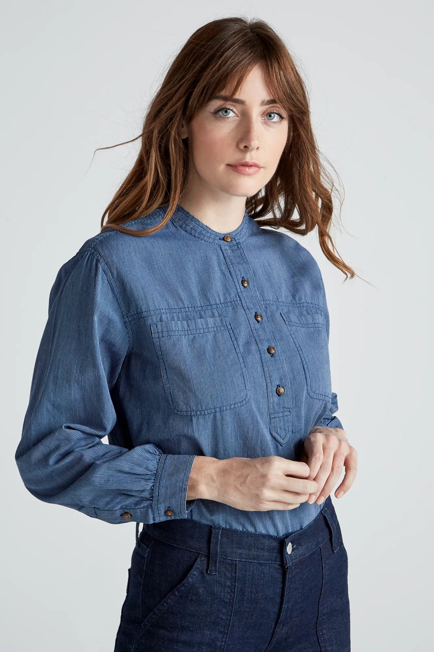 EDIE STRIPE POPOVER TOP, image 3