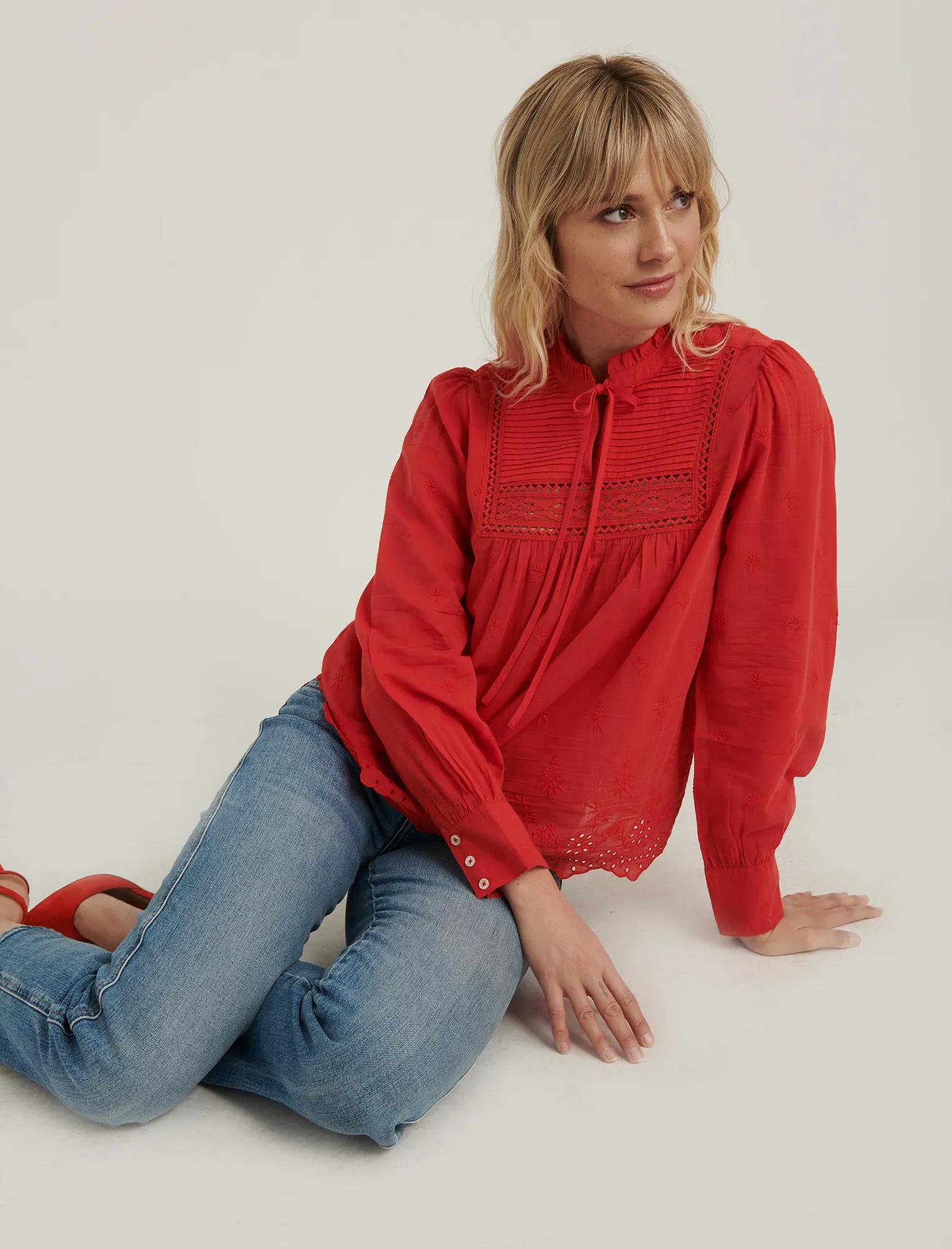 CORA EMBROIDERED BLOUSE TOP, image 6