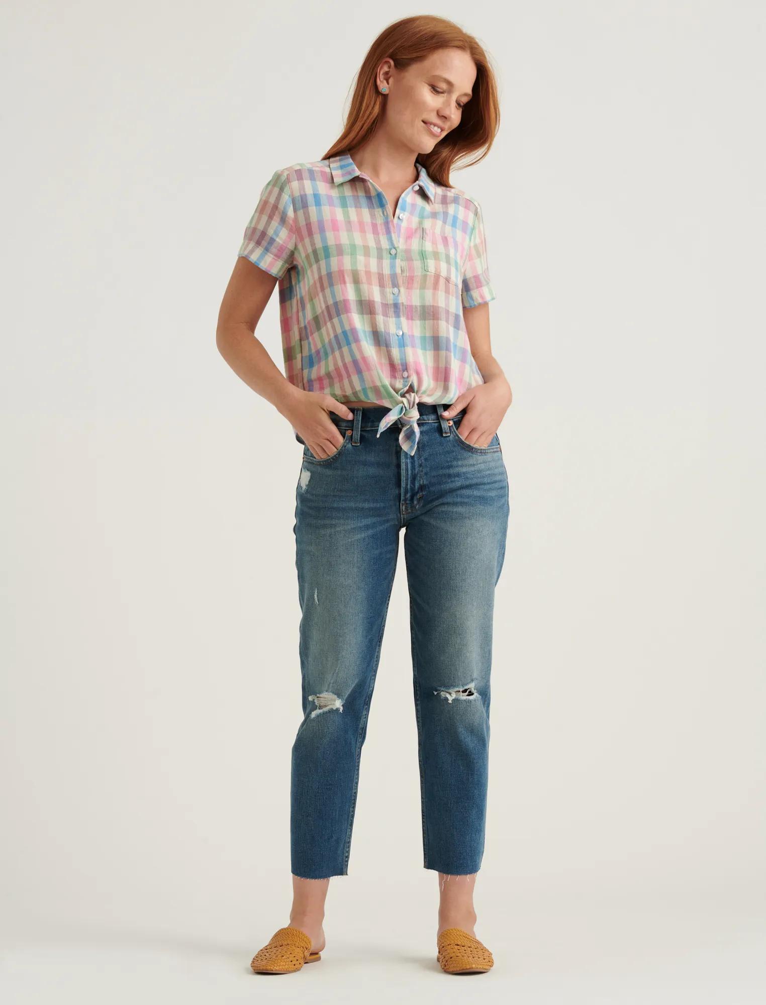 TIE FRONT SHORT SLEEVE SHIRT, image 2